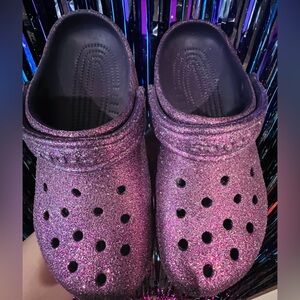 Kids Glittery Purple Clogs